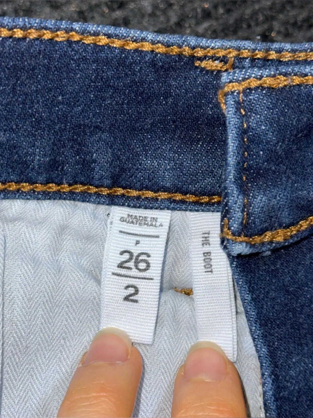 LOFT Women’s The Boot Dark Wash Bootcut Jeans Sz 26 / 2 Petite Cowgirl Americana - Picture 5 of 6